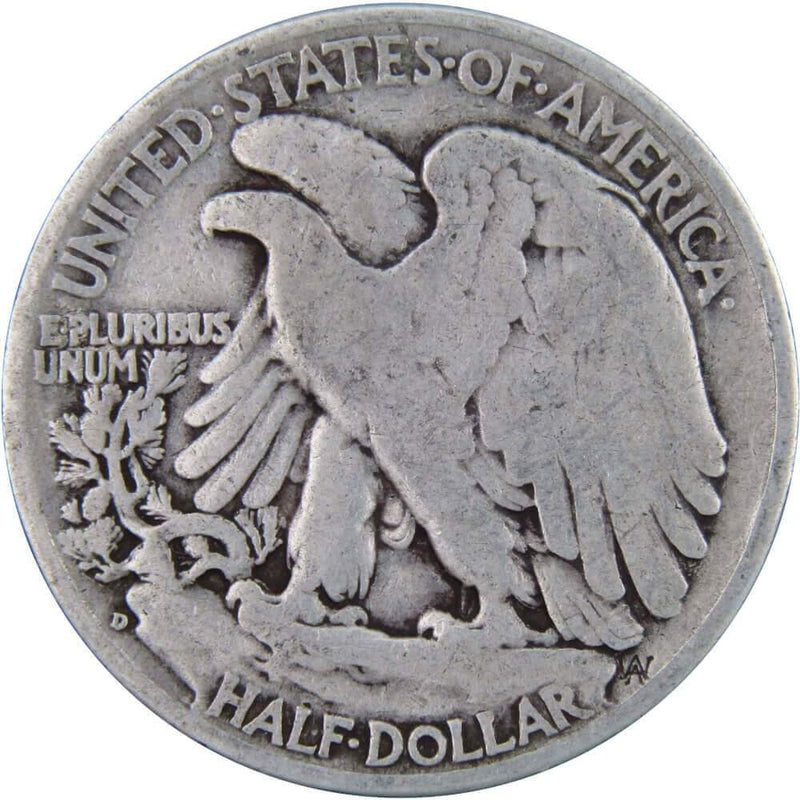 1939 D Liberty Walking Half Dollar AG About Good 90% Silver 50c US Coin - Walking Liberty Half Dollars - Profile Coins &amp; Collectibles