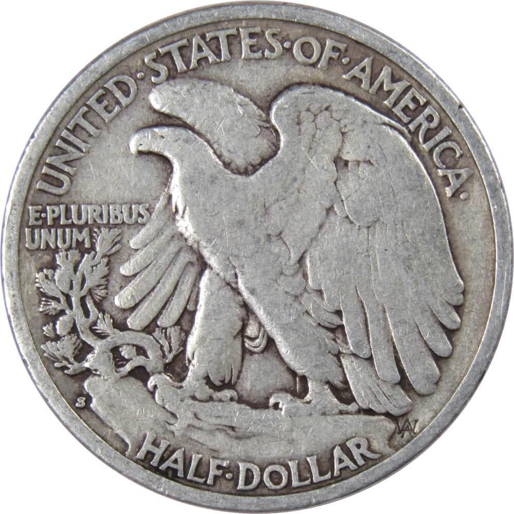 1939 S Liberty Walking Half Dollar F Fine 90% Silver 50c US Coin Collectible