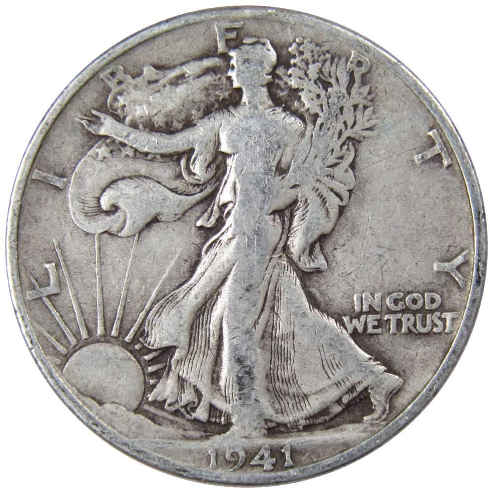 1941 S Liberty Walking Half Dollar VG Very Good 90% Silver 50c US Coin