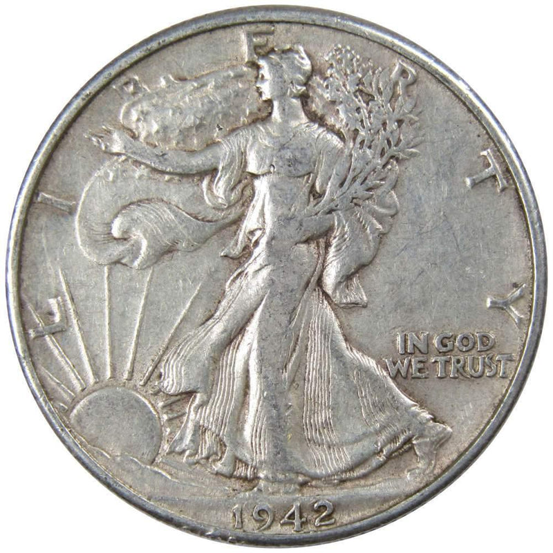1942 Liberty Walking Half Dollar XF EF Extremely Fine 90% Silver 50c US Coin - Walking Liberty Half Dollars - Profile Coins &amp; Collectibles
