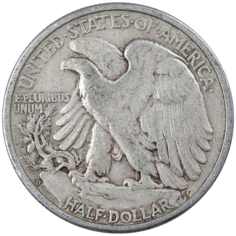 1942 D Liberty Walking Half Dollar VF Very Fine 90% Silver 50c US Coin