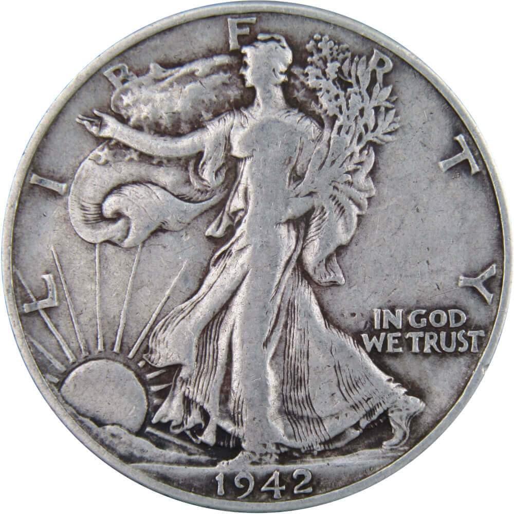 1942 D Liberty Walking Half Dollar AG About Good 90% Silver 50c US Coin