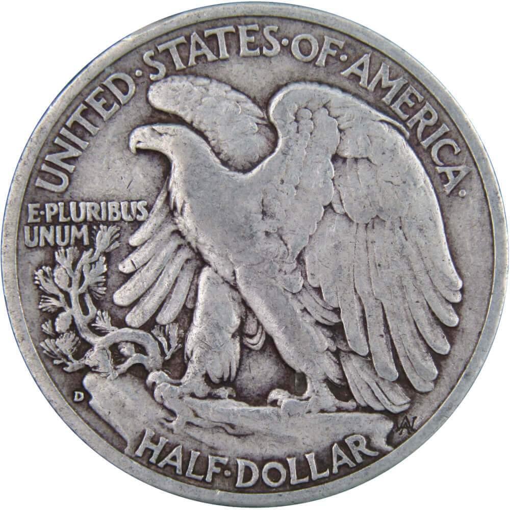 1942 D Liberty Walking Half Dollar AG About Good 90% Silver 50c US Coin