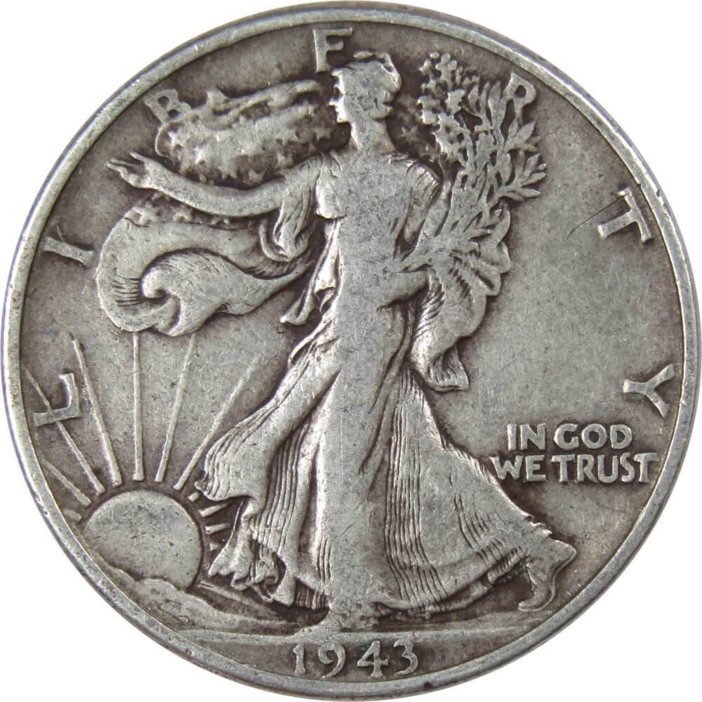1943 Liberty Walking Half Dollar VG Very Good 90% Silver 50c US Coin Collectible
