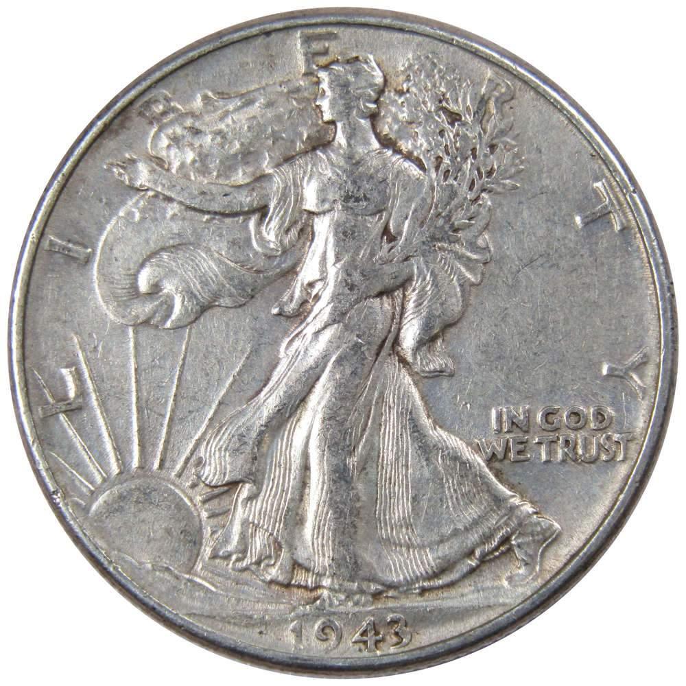 1943 Liberty Walking Half Dollar XF EF Extremely Fine 90% Silver 50c US Coin