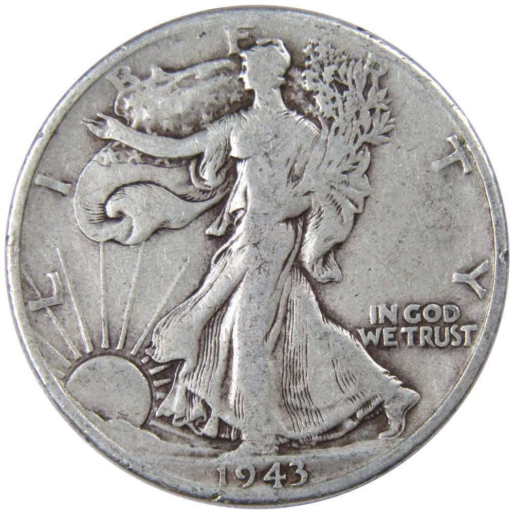 1943 D Liberty Walking Half Dollar VG Very Good 90% Silver 50c US Coin