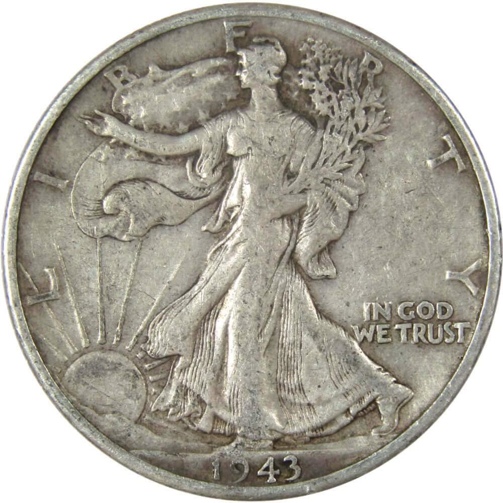 1943 D Liberty Walking Half Dollar VF Very Fine 90% Silver 50c US Coin