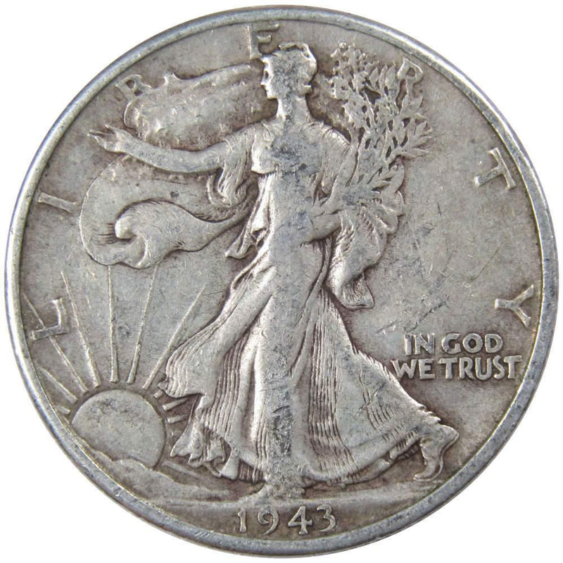 1943 S Liberty Walking Half Dollar F Fine 90% Silver 50c US Coin Collectible - Walking Liberty Half Dollars - Profile Coins &amp; Collectibles