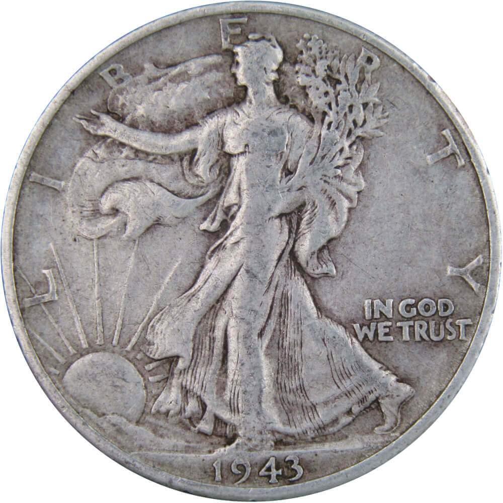 1943 S Liberty Walking Half Dollar VF Very Fine 90% Silver 50c US Coin