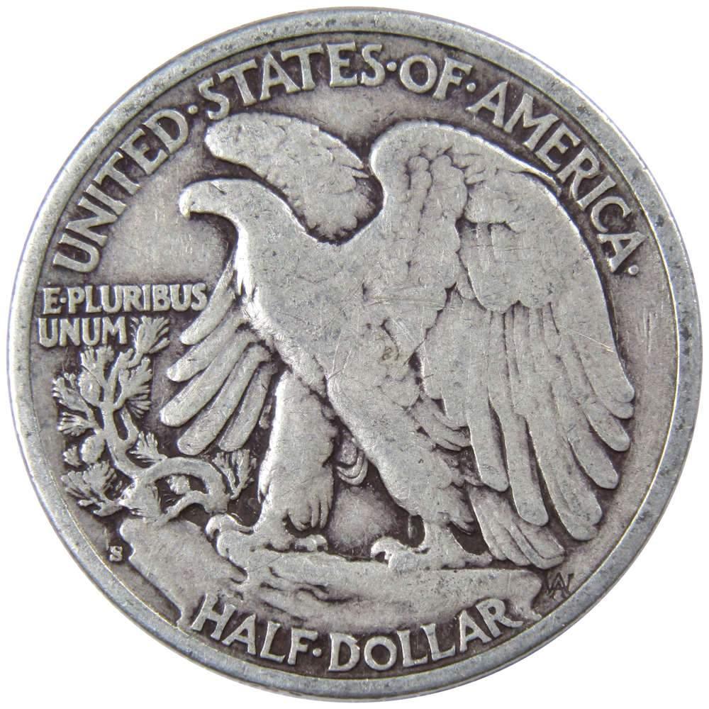 1943 S Liberty Walking Half Dollar AG About Good 90% Silver 50c US Coin