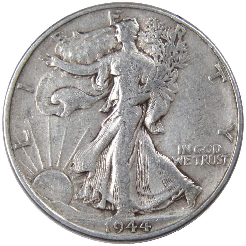 1944 Liberty Walking Half Dollar F Fine 90% Silver 50c US Coin Collectible
