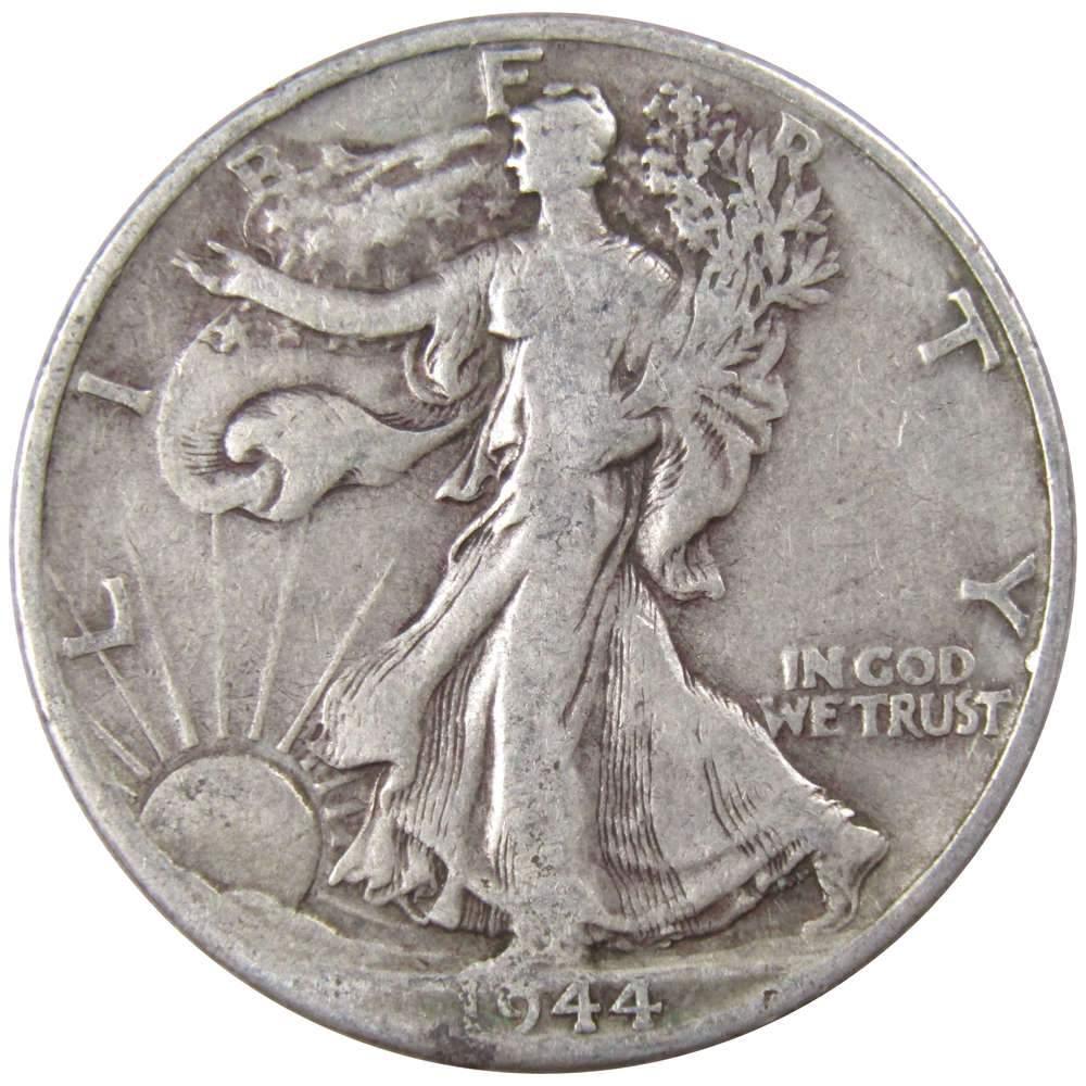 1944 D Liberty Walking Half Dollar VG Very Good 90% Silver 50c US Coin