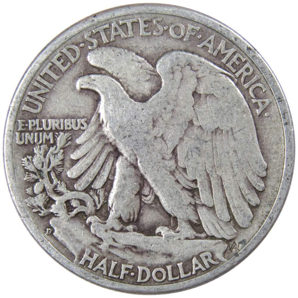 1944 D Liberty Walking Half Dollar VG Very Good 90% Silver 50c US Coin