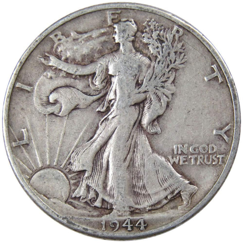 1944 D Liberty Walking Half Dollar F Fine 90% Silver 50c US Coin Collectible - Walking Liberty Half Dollars - Profile Coins &amp; Collectibles