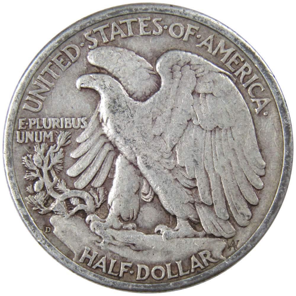 1944 D Liberty Walking Half Dollar F Fine 90% Silver 50c US Coin Collectible