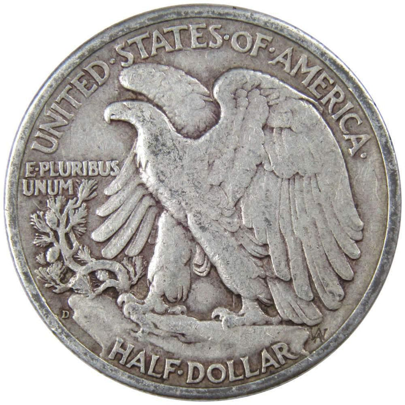 1944 D Liberty Walking Half Dollar F Fine 90% Silver 50c US Coin Collectible - Walking Liberty Half Dollars - Profile Coins &amp; Collectibles