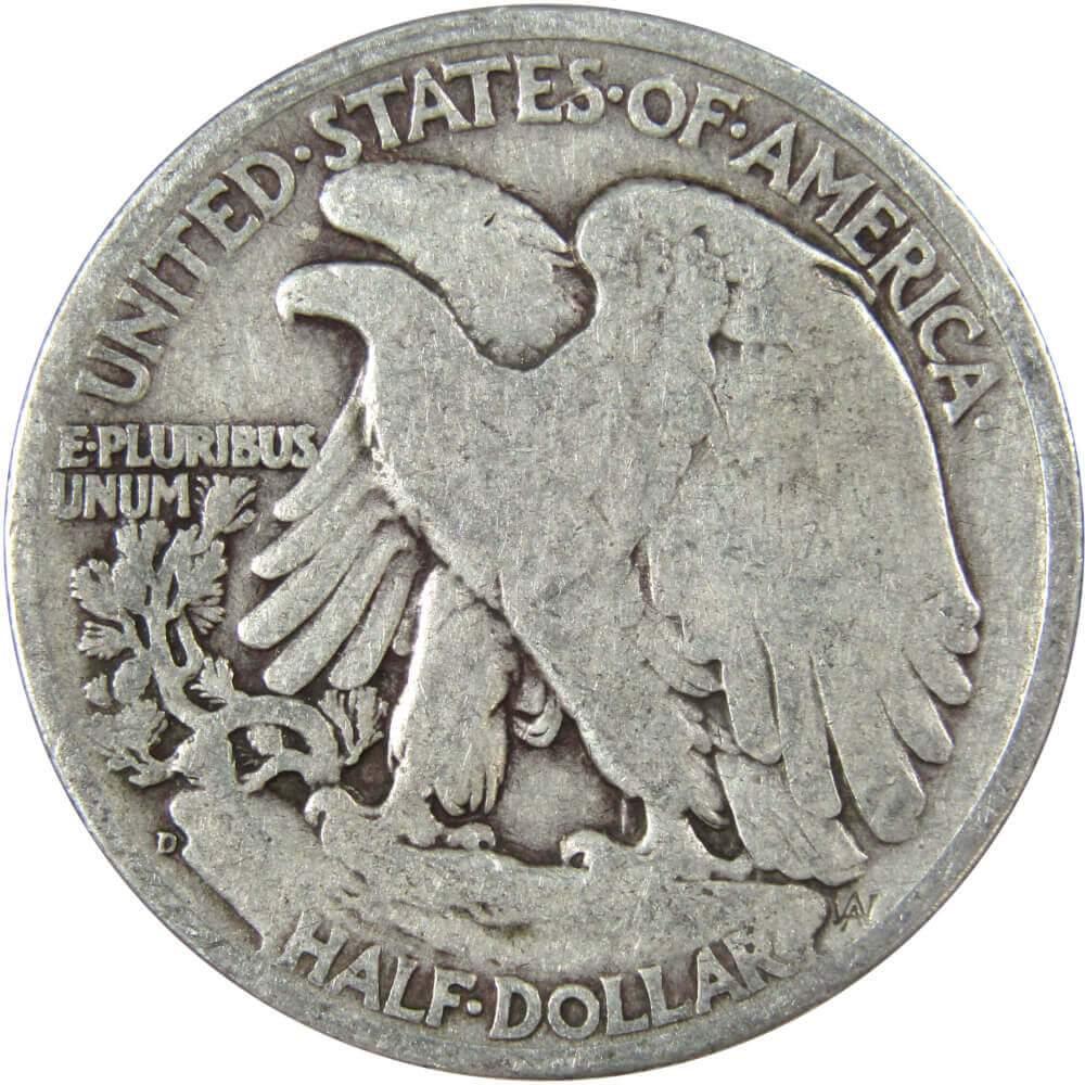 1944 D Liberty Walking Half Dollar AG About Good 90% Silver 50c US Coin