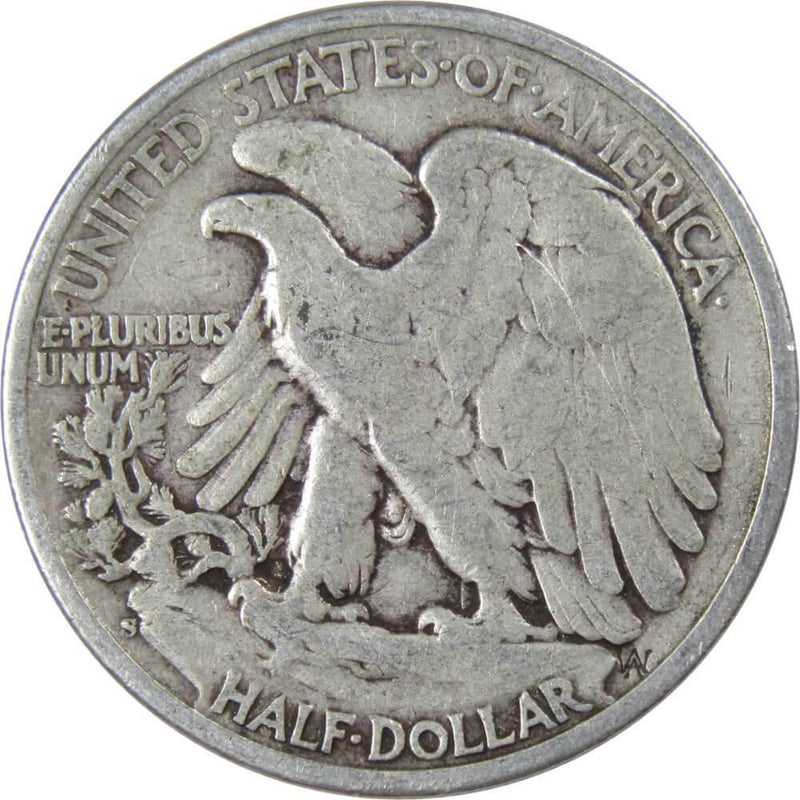 1944 S Liberty Walking Half Dollar VG Very Good 90% Silver 50c US Coin - Walking Liberty Half Dollars - Profile Coins &amp; Collectibles