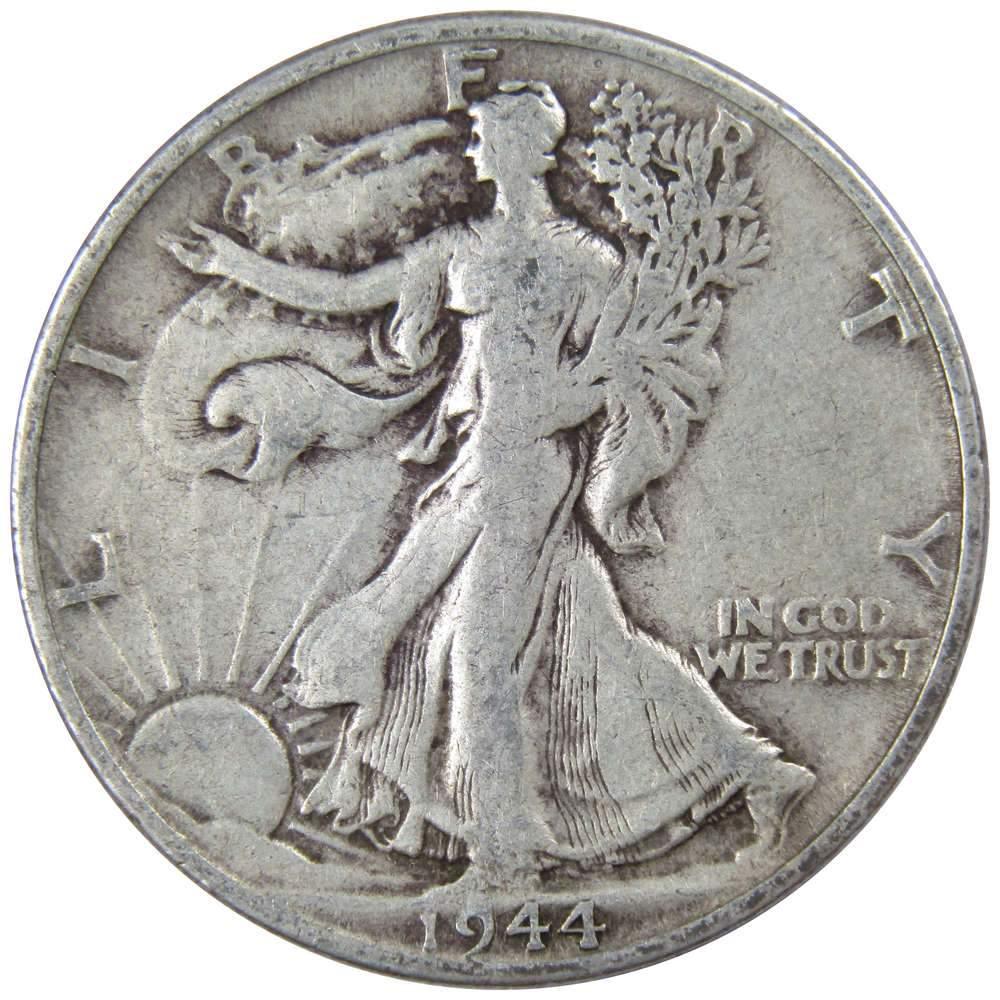 1944 S Liberty Walking Half Dollar F Fine 90% Silver 50c US Coin Collectible