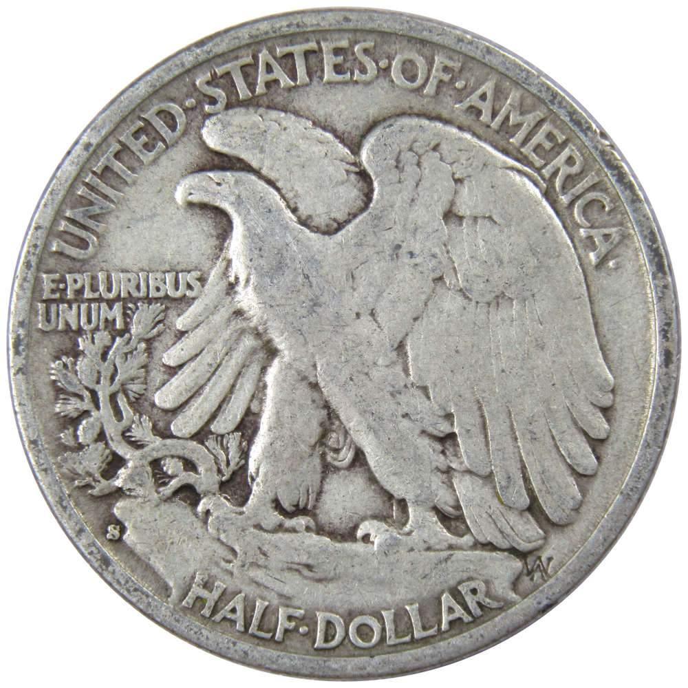 1944 S Liberty Walking Half Dollar F Fine 90% Silver 50c US Coin Collectible