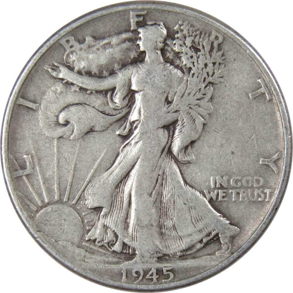 1945 Liberty Walking Half Dollar VG Very Good 90% Silver 50c US Coin Collectible