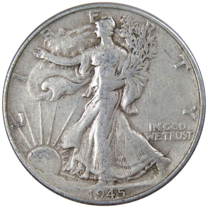 1945 Liberty Walking Half Dollar VF Very Fine 90% Silver 50c US Coin Collectible - Walking Liberty Half Dollars - Profile Coins &amp; Collectibles