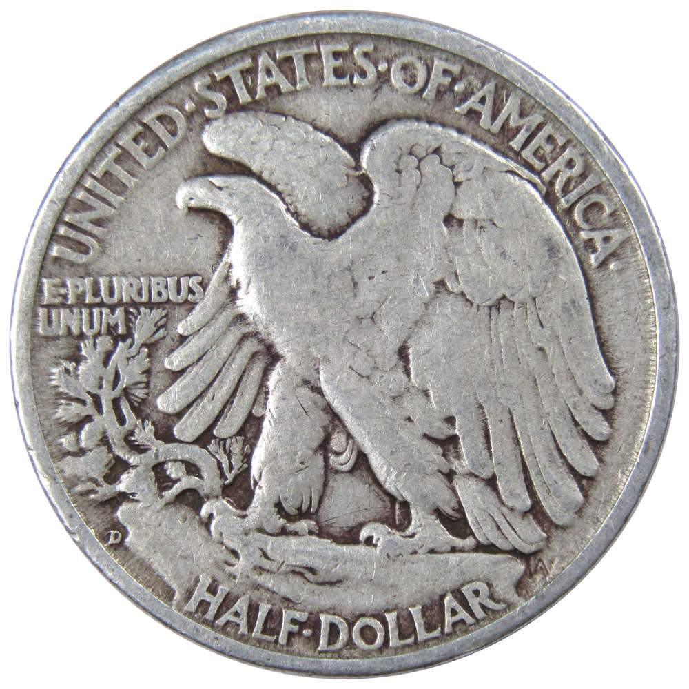 1945 D Liberty Walking Half Dollar F Fine 90% Silver 50c US Coin Collectible