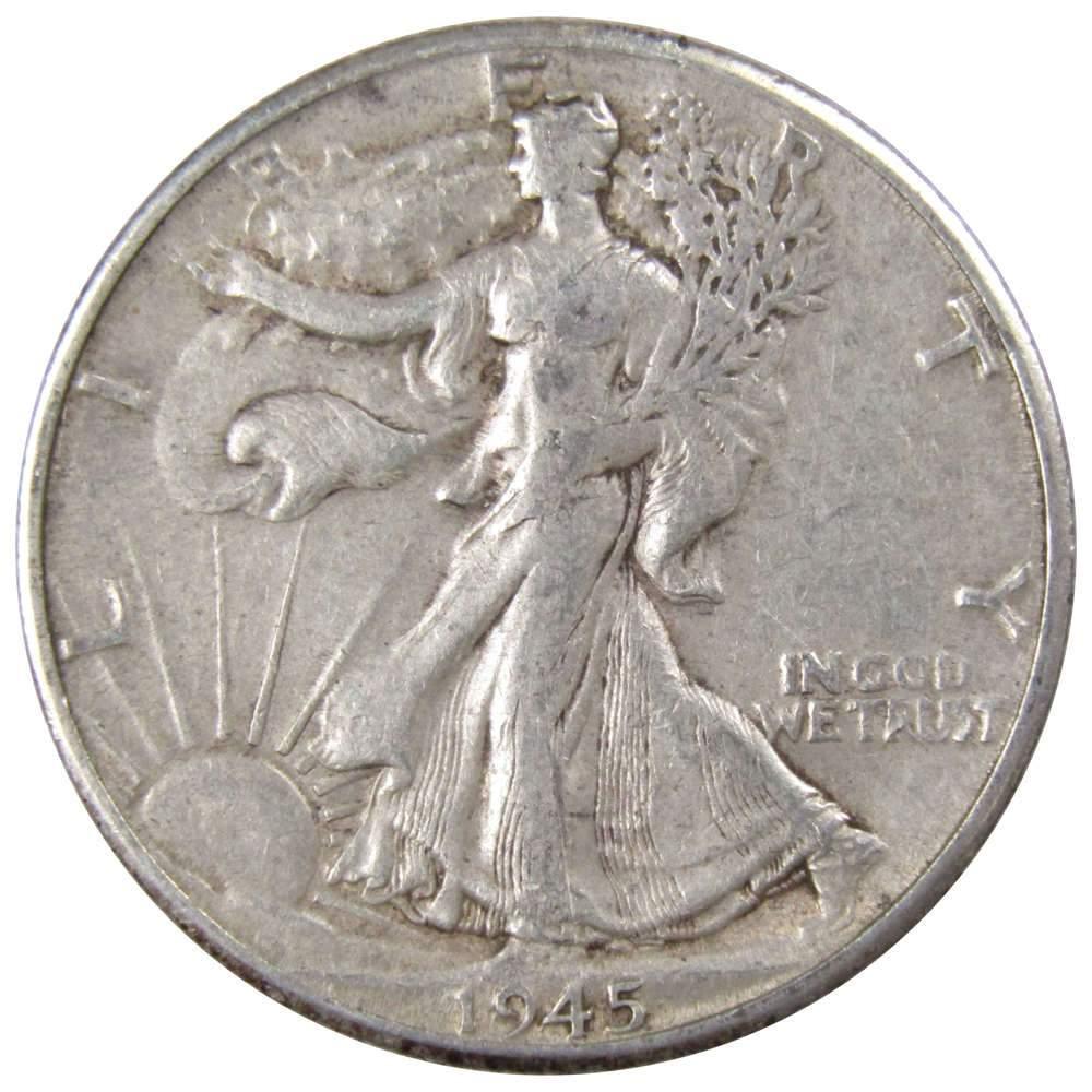 1945 D Liberty Walking Half Dollar VF Very Fine 90% Silver 50c US Coin