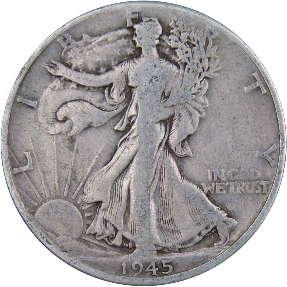 1945 D Liberty Walking Half Dollar AG About Good 90% Silver 50c US Coin