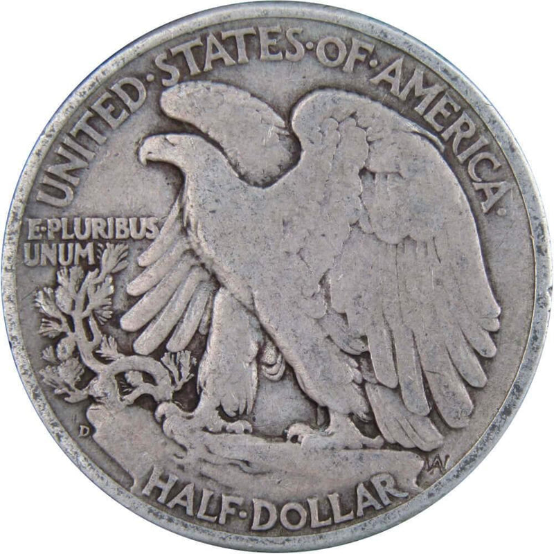 1945 D Liberty Walking Half Dollar AG About Good 90% Silver 50c US Coin - Walking Liberty Half Dollars - Profile Coins &amp; Collectibles