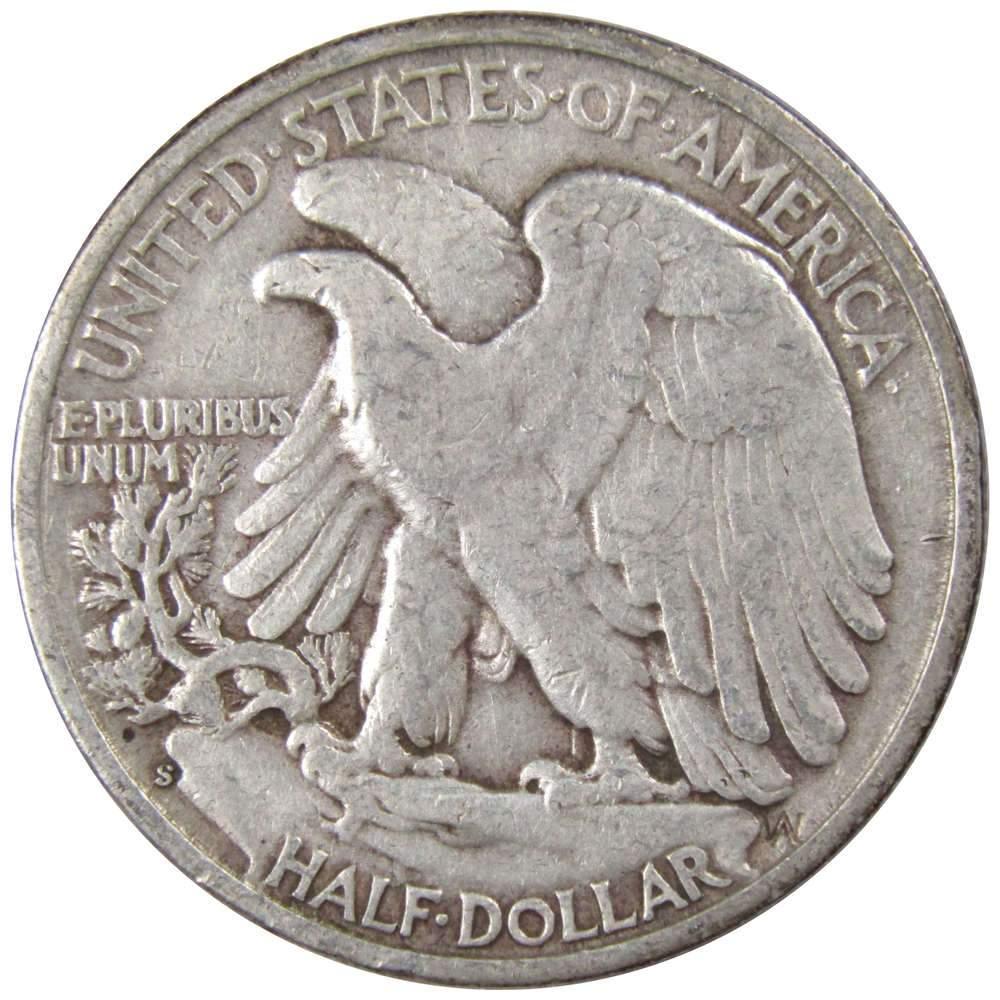 1945 S Liberty Walking Half Dollar F Fine 90% Silver 50c US Coin Collectible
