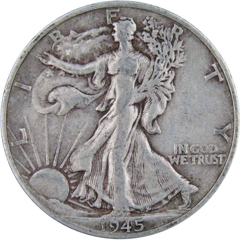 1945 S Liberty Walking Half Dollar VF Very Fine 90% Silver 50c US Coin - Walking Liberty Half Dollars - Profile Coins &amp; Collectibles
