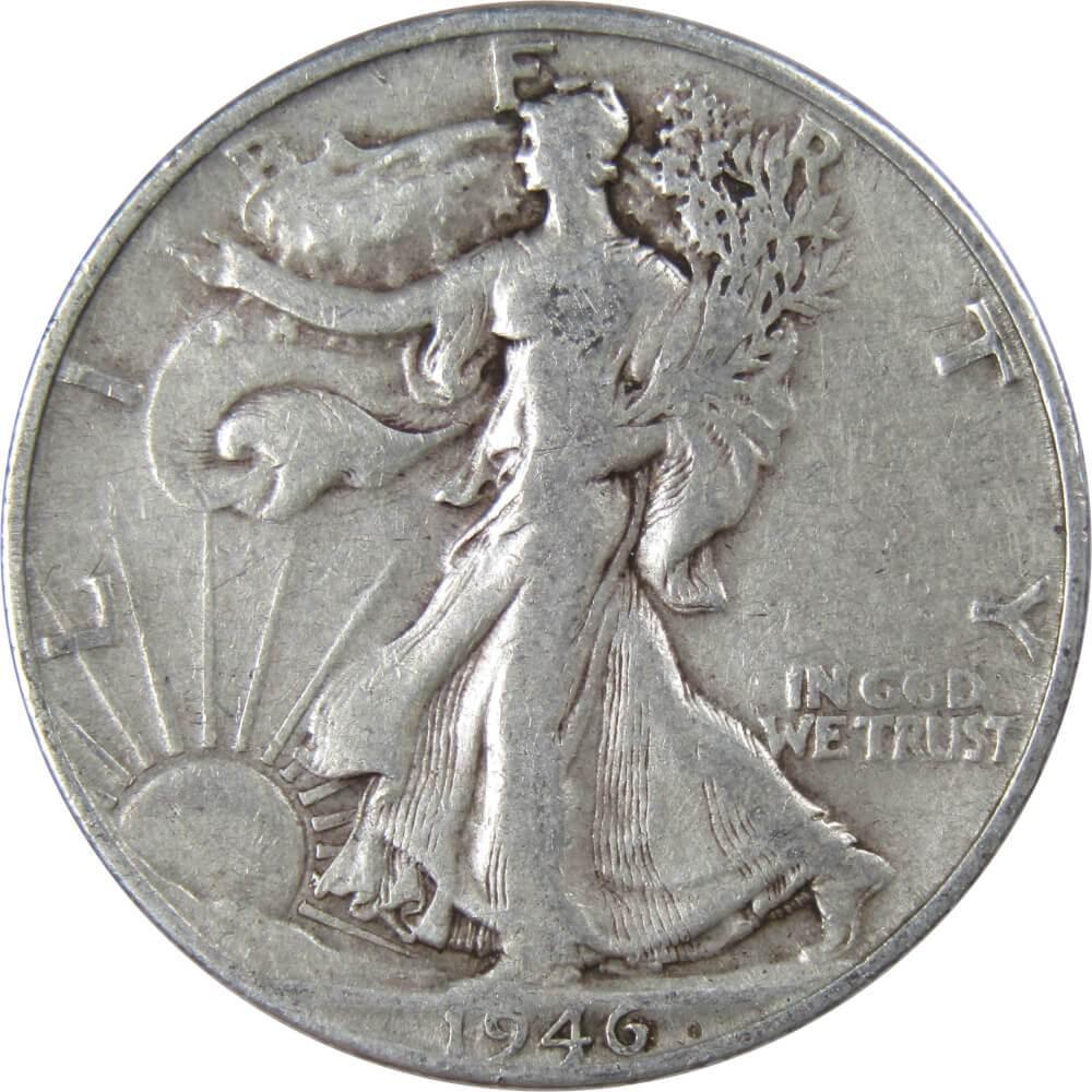 1946 D Liberty Walking Half Dollar AG About Good 90% Silver 50c US Coin