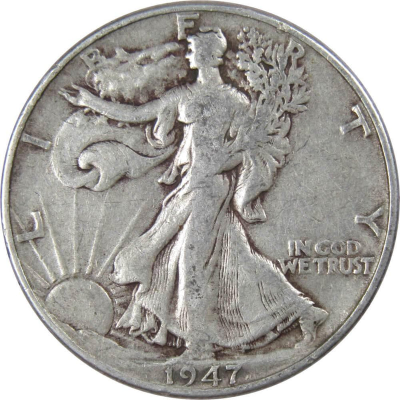 1947 Liberty Walking Half Dollar F Fine 90% Silver 50c US Coin Collectible - Walking Liberty Half Dollars - Profile Coins &amp; Collectibles