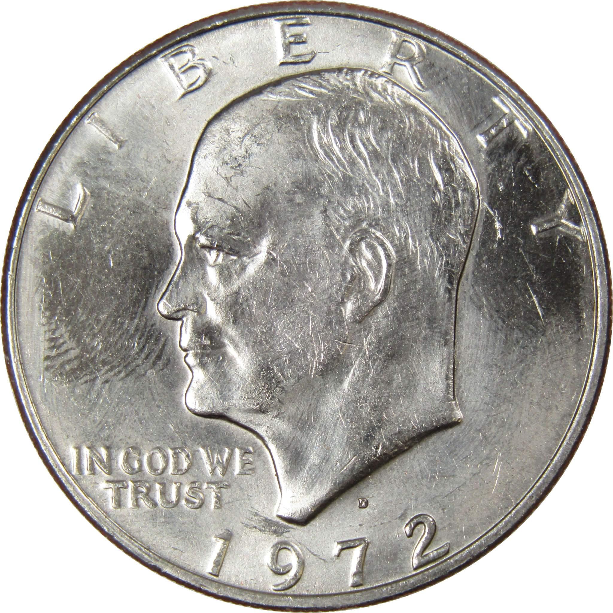 1972 D Eisenhower Dollar BU Uncirculated Mint State Clad IKE $1 US Coin