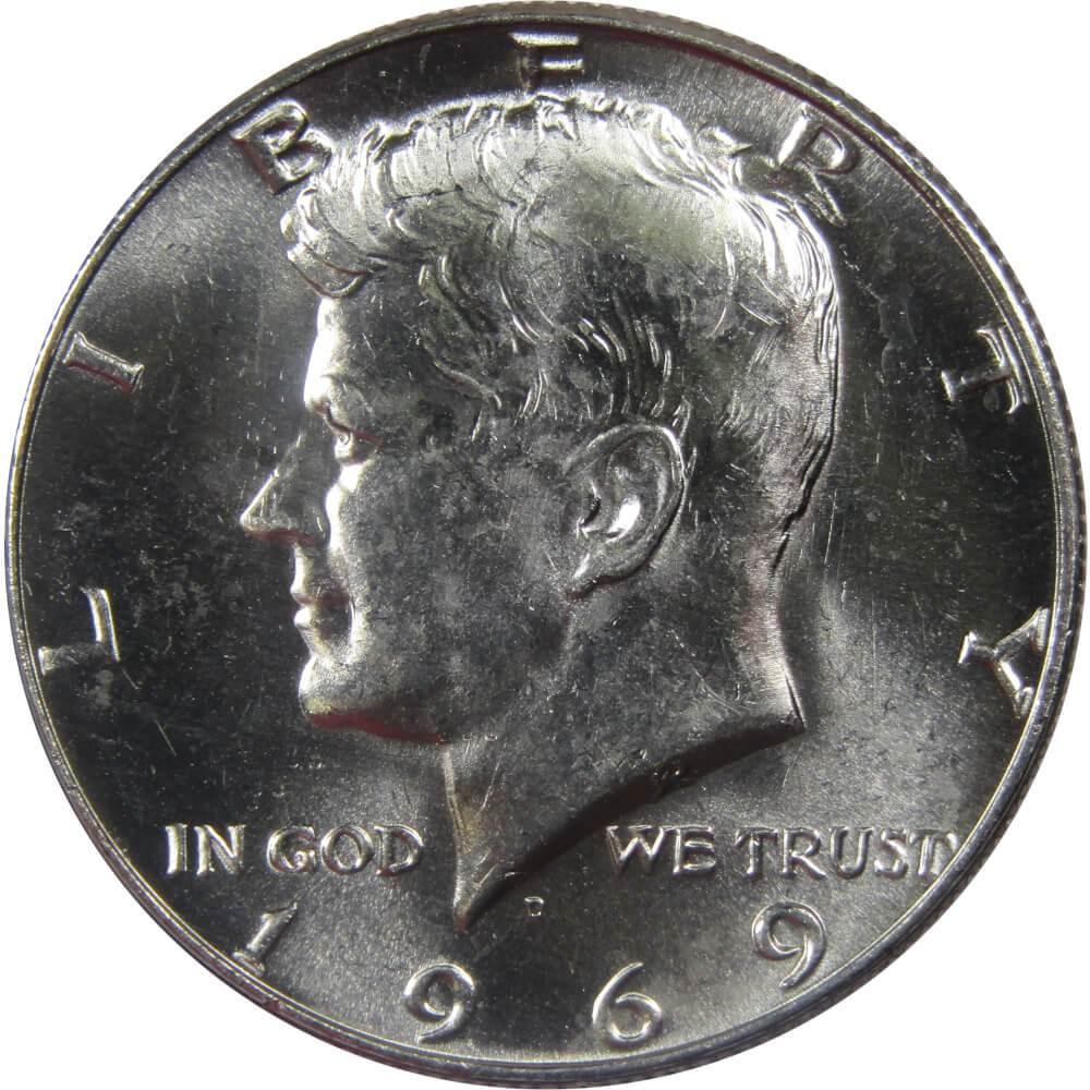 1969 D Kennedy Half Dollar BU Uncirculated Mint State 40% Silver 50c US Coin