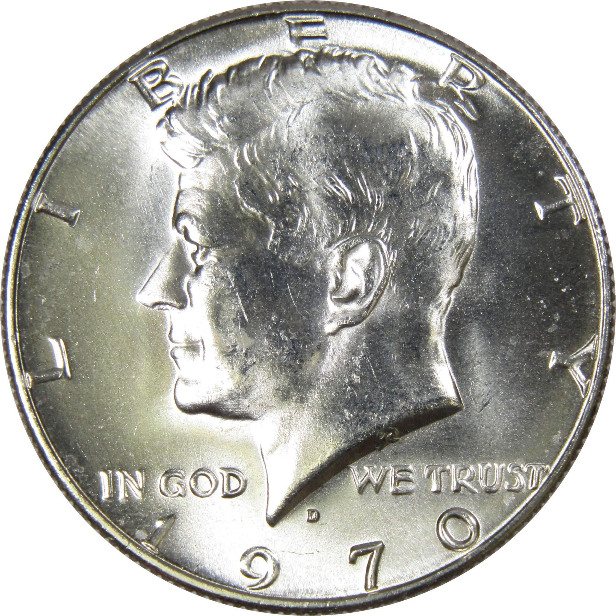 1970 D Kennedy Half Dollar BU Uncirculated Mint State 40% Silver 50c US Coin
