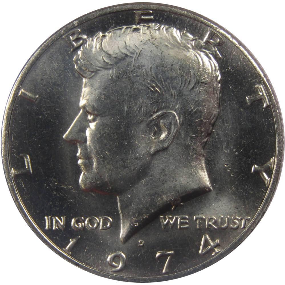1974 D Kennedy Half Dollar BU Uncirculated Mint State 50c US Coin Collectible