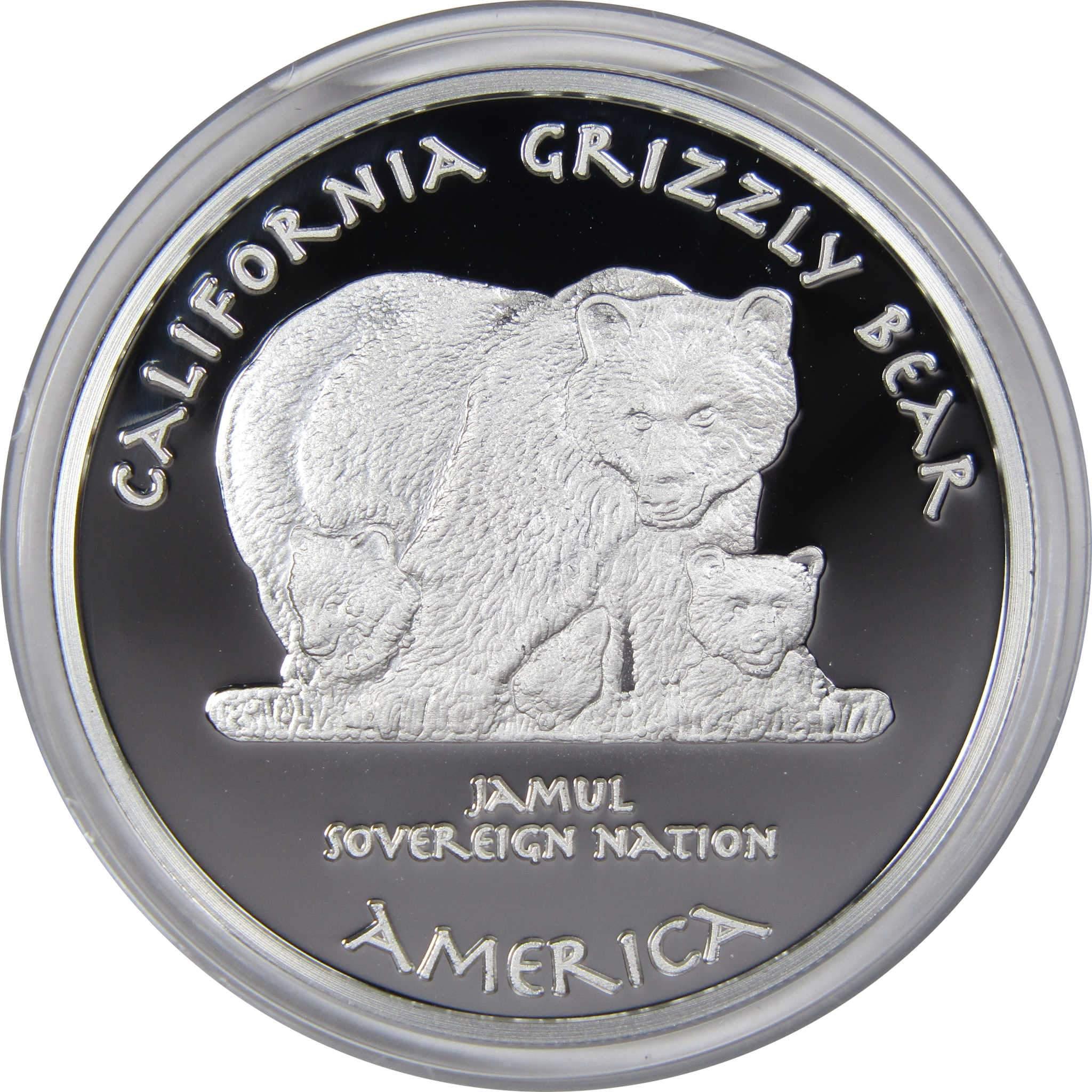 2019 Native American Jamul Kumeyaay Grizzly Bear 1 oz .999 Fine Silver $1 Proof
