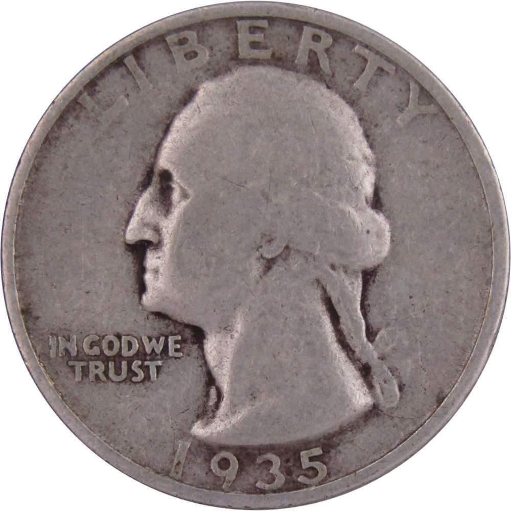1935 Washington Quarter AG About Good 90% Silver 25c US Coin Collectible