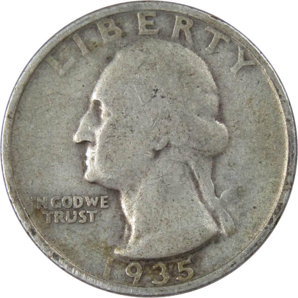 1935 S Washington Quarter AG About Good 90% Silver 25c US Coin Collectible