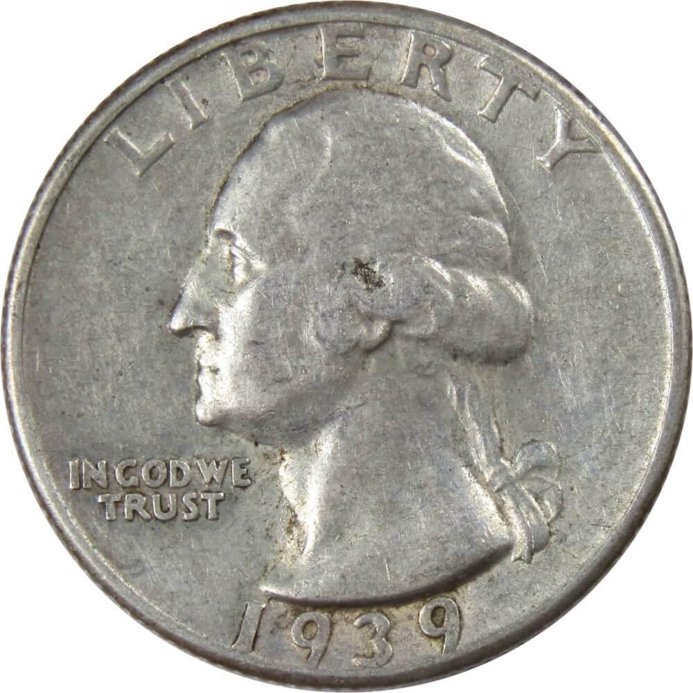 1939 Washington Quarter XF EF Extremely Fine 90% Silver 25c US Coin Collectible
