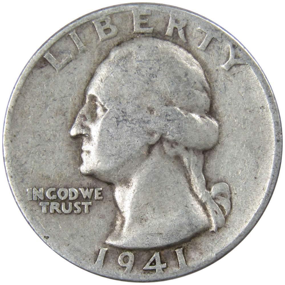1941 Washington Quarter AG About Good 90% Silver 25c US Coin Collectible