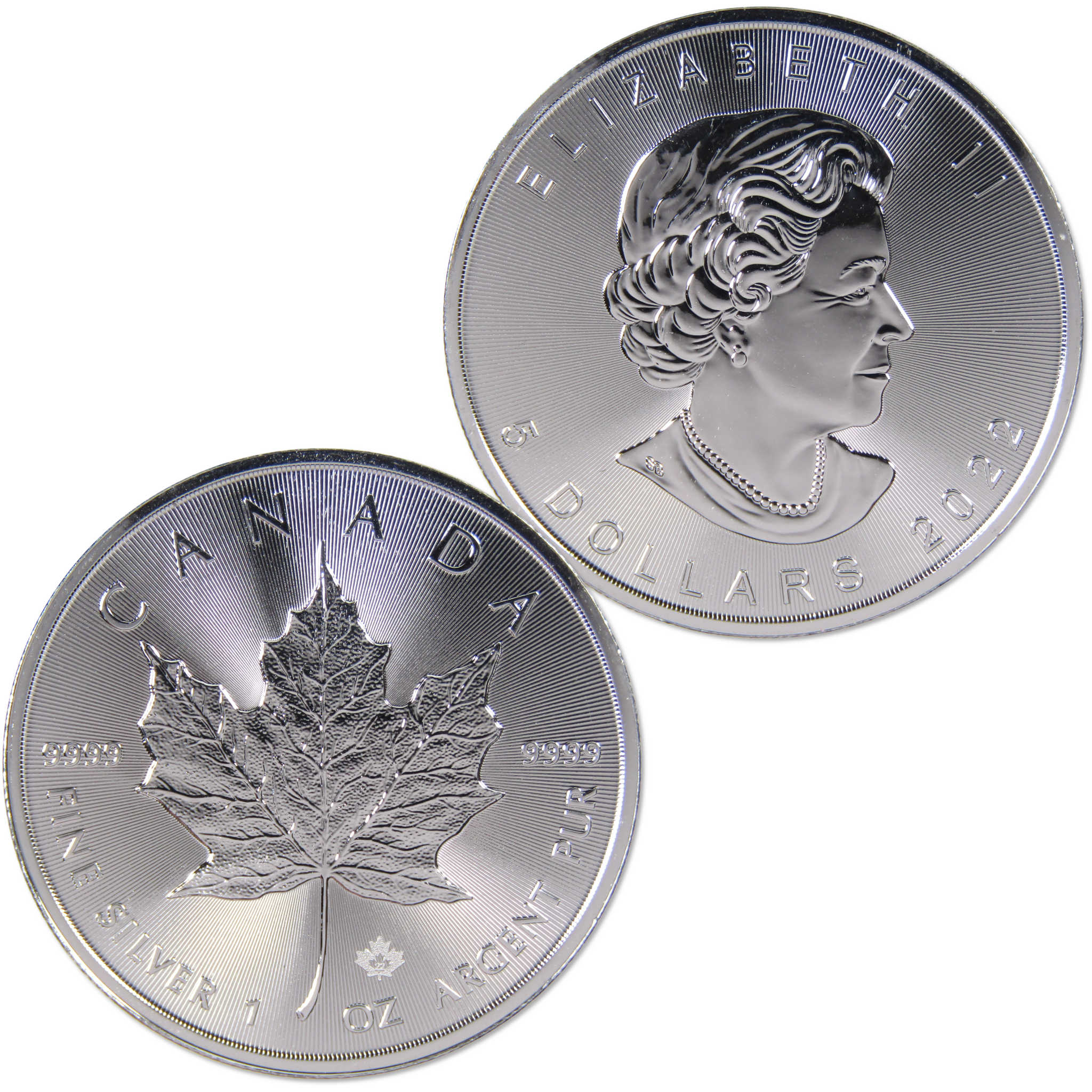 2022 Canadian Maple Leaf BU 1 oz .9999 Silver $5 Coin