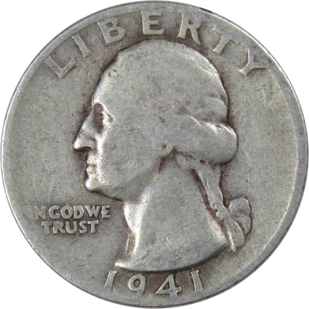 1941 D Washington Quarter G Good 90% Silver 25c US Coin Collectible