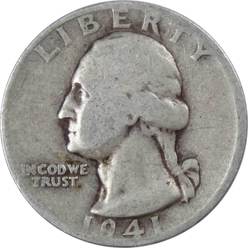 1941 S Washington Quarter G Good 90% Silver 25c US Coin Collectible