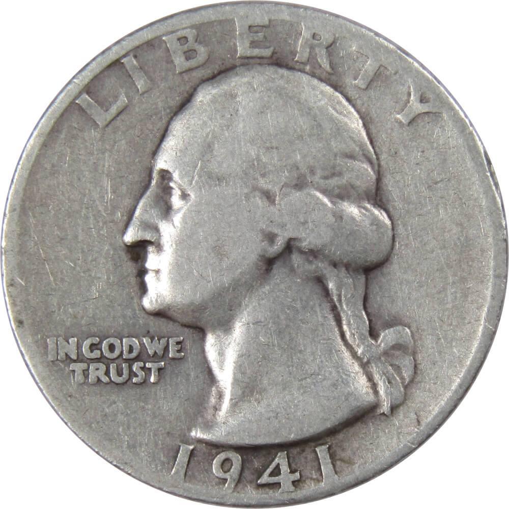 1941 S Washington Quarter VG Very Good 90% Silver 25c US Coin Collectible