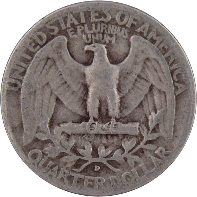 1943 D Washington Quarter VG Very Good 90% Silver 25c US Coin Collectible - Washington Quarters for Sale - Profile Coins &amp; Collectibles
