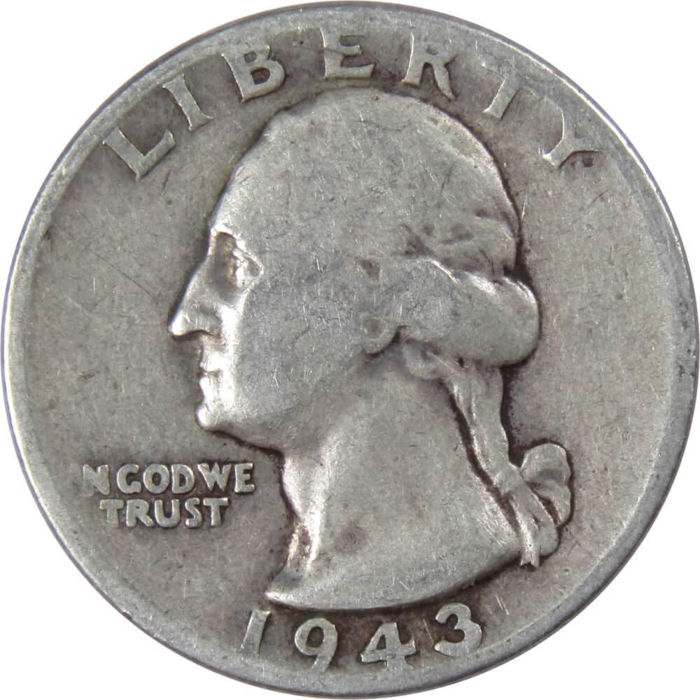1943 D Washington Quarter AG About Good 90% Silver 25c US Coin Collectible