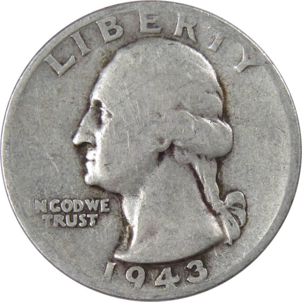 1943 S Washington Quarter AG About Good 90% Silver 25c US Coin Collectible